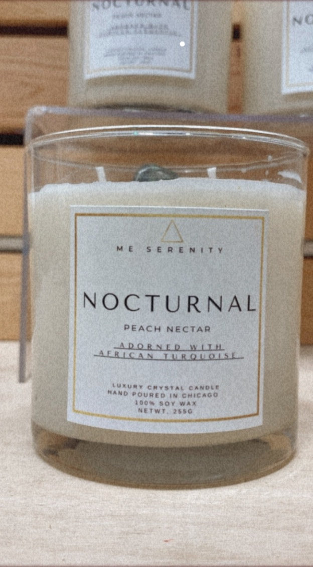 “Nocturnal” Peach Nectar 100% Soy Wax Candle 9oz. - 255g