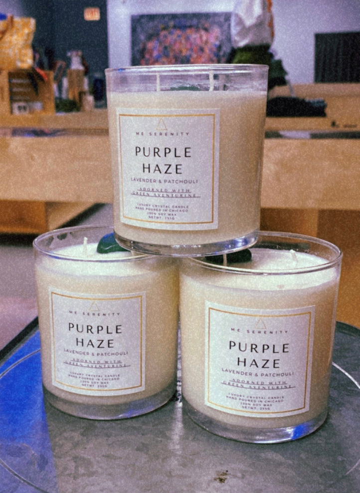 “Purple Haze”  Lavender and Patchouli 100% Soy Wax Candle 9oz - 255g