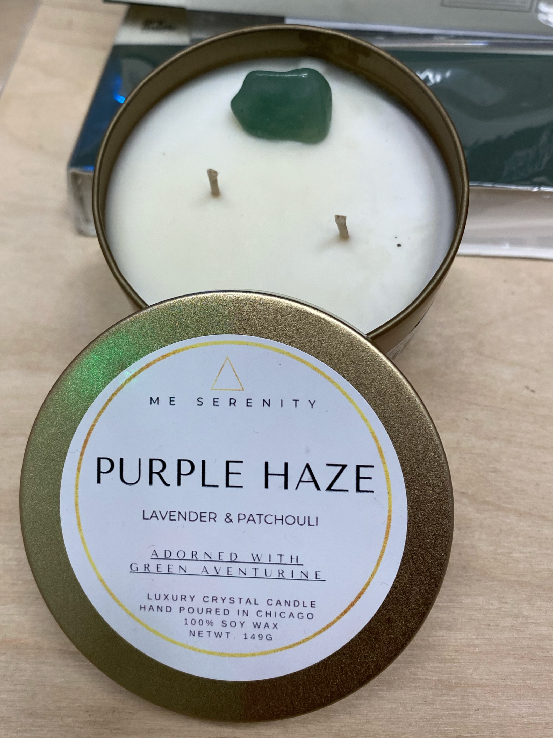 “Purple Haze”  Lavender and Patchouli 100% Soy Wax Candle 9oz - 255g