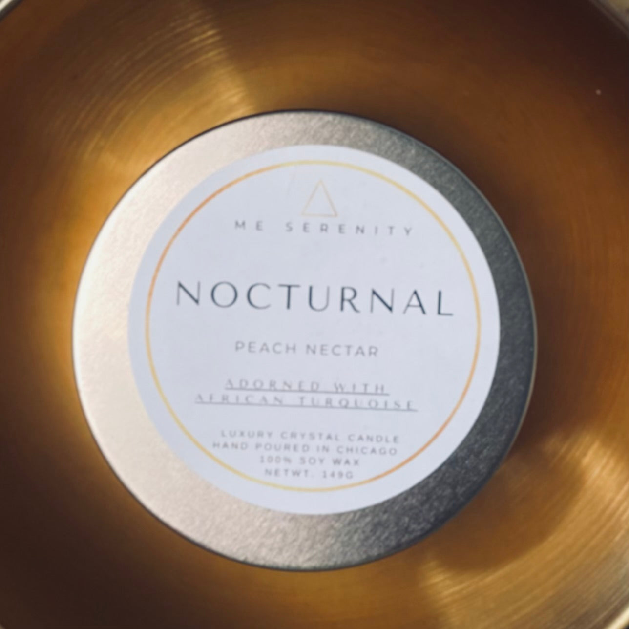 “Nocturnal” Peach Nectar 100% Soy Wax Candle 9oz. - 255g