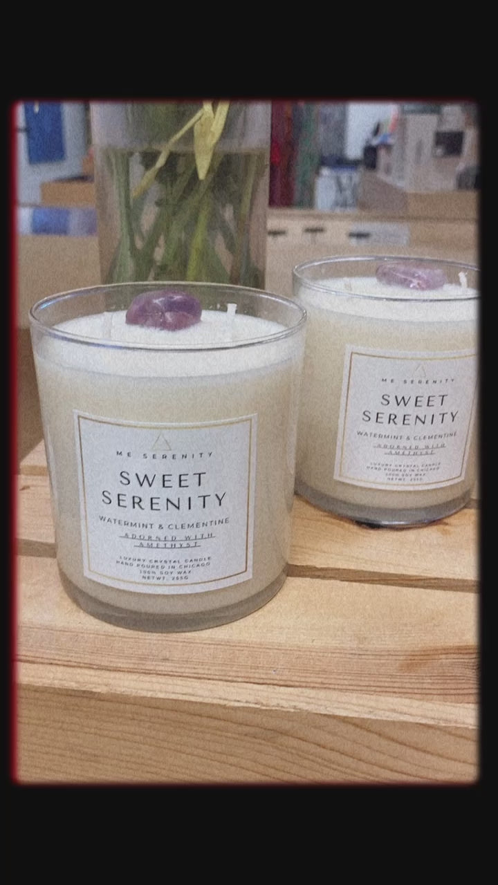 “Sweet Serenity” Watermint and Clementine 100% Soy Wax Candle 9oz - 255g
