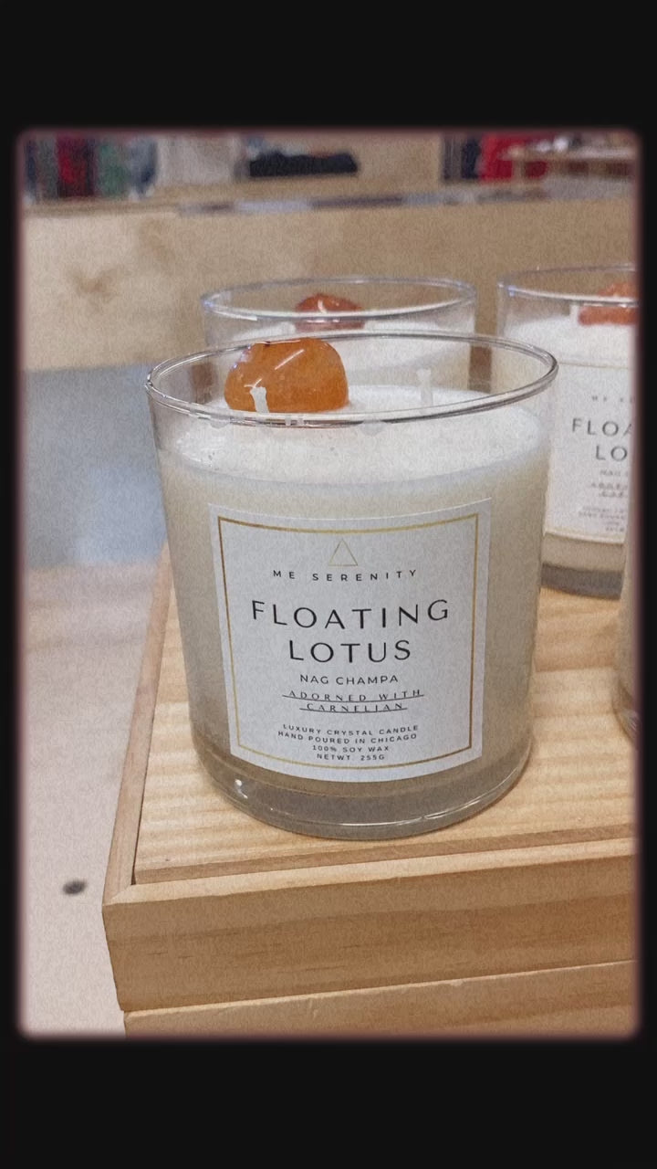 “Floating Lotus” Nag Champa 100% Soy Wax Candle 9oz - 255g