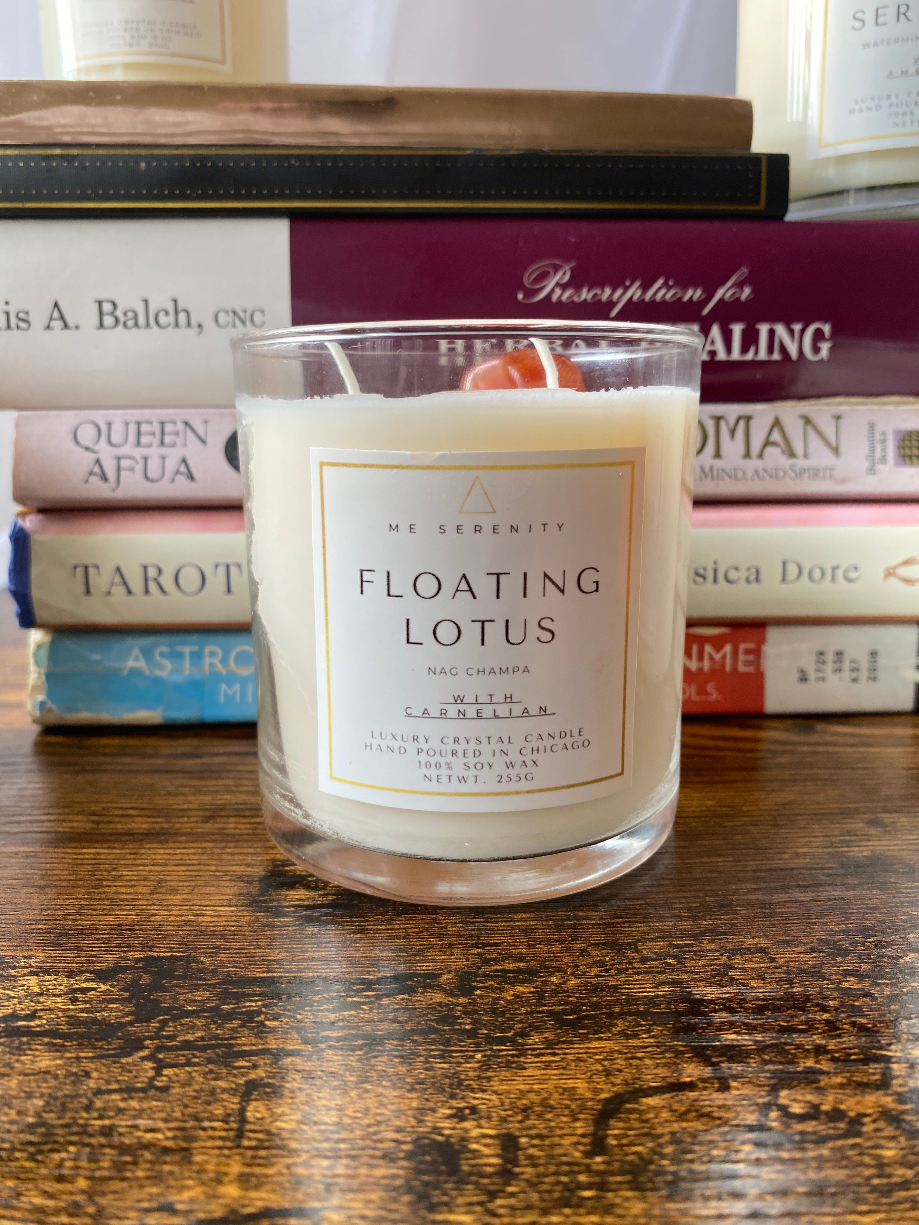 “Floating Lotus” Nag Champa 100% Soy Wax Candle 9oz - 255g